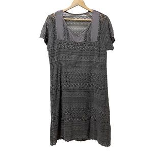 Garnet Hill Gray Lace Dress